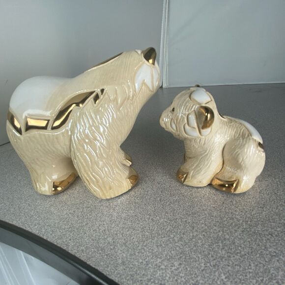 DeRosa Rinconada Rinca Baby and Adult Figurines POLAR BEARS #1719 #755 - Picture 9 of 12